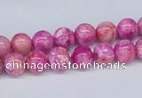 CAB270 15.5 inches 8mm round fuchsia crazy lace agate beads