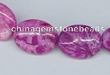 CAB296 15.5 inches 15*20mm oval fuchsia crazy lace agate beads