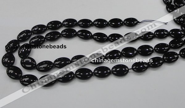 CAB319 15.5 inches 13*18mm oval black agate gemstone beads wholesale