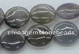 CAB350 15.5 inches 16mm flat round grey agate gemstone beads