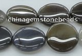 CAB351 15.5 inches 20mm flat round grey agate gemstone beads