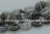 CAB353 15.5 inches 10*14mm oval grey agate gemstone beads wholesale