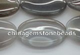 CAB356 15.5 inches 25*35mm oval grey agate gemstone beads wholesale