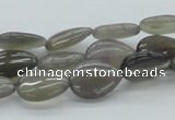 CAB358 15.5 inches 10*15mm flat teardrop grey agate gemstone beads