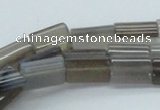 CAB360 15.5 inches 10*15mm flat column grey agate gemstone beads