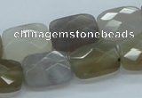 CAB362 15.5 inches 13*18mm faceted rectangle grey agate gemstone beads