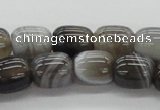 CAB364 15.5 inches 12*14mm egg-shaped grey agate gemstone beads