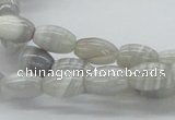 CAB365 15.5 inches 8*12mm rice grey agate gemstone beads wholesale