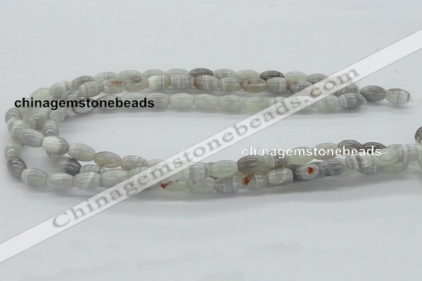 CAB365 15.5 inches 8*12mm rice grey agate gemstone beads wholesale