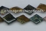 CAB378 15.5 inches 12*12mm diamond ocean agate gemstone beads
