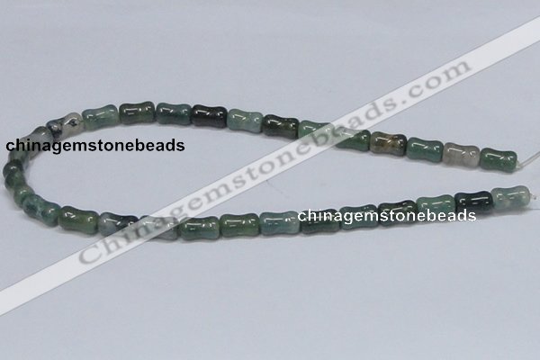 CAB395 15.5 inches 8*14mm bamboo shape moss agate gemstone beads