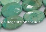 CAB41 15.5 inches 18*25mm faceted oval green grass agate beads