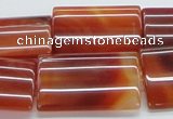 CAB487 15.5 inches 22*30mm flat tube red agate beads wholesale