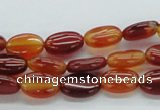 CAB494 15.5 inches 8*12mm oval red agate gemstone beads wholesale