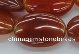 CAB498 15.5 inches 25*35mm oval red agate gemstone beads wholesale