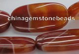 CAB499 15.5 inches 20*40mm oval red agate gemstone beads wholesale