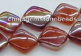 CAB537 15.5 inches 15*15mm diamond AB-color red agate beads