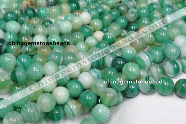 CAB718 15.5 inches 14mm round green agate gemstone beads wholesale