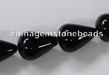 CAB738 15.5 inches 13*18mm teardrop black agate gemstone beads