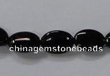 CAB757 15.5 inches 10*14mm oval black agate gemstone beads wholesale