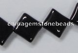 CAB767 15.5 inches 14*14mm diamond black agate gemstone beads