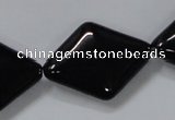 CAB770 15.5 inches 22*30mm rhombic black agate gemstone beads