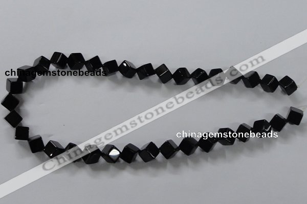 CAB831 15.5 inches 8*8mm cube black agate gemstone beads wholesale