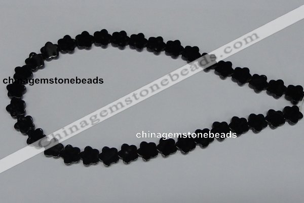 CAB988 15.5 inches 12*12mm star black agate gemstone beads wholesale