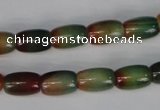 CAG1010 15.5 inches 8*12mm drum rainbow agate beads wholesale