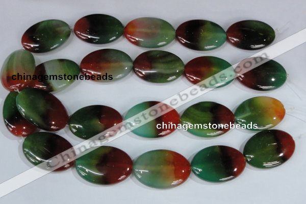 CAG1026 15.5 inches 25*35mm oval rainbow agate beads