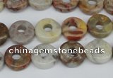 CAG1116 15.5 inches 12mm donut bamboo leaf agate beads wholesale