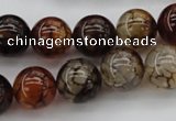 CAG1442 15.5 inches 14mm round dragon veins agate beads