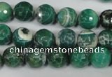 CAG1527 15.5 inches 10mm faceted round fire crackle agate beads