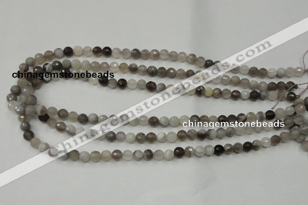 CAG1801 15.5 inches 6mm faceted round grey botswana agate beads