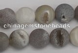 CAG1840 15.5 inches 14mm round matte druzy agate beads whholesale