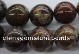 CAG1919 15.5 inches 14mm round green magic agate beads wholesale