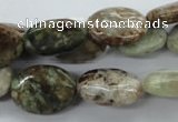 CAG1938 15.5 inches 12*16mm oval green magic agate beads