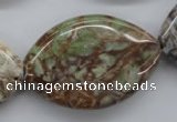 CAG1948 15.5 inches 25*40mm marquise green magic agate beads