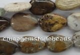 CAG1954 15.5 inches 13*18mm flat teardrop green magic agate beads