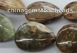 CAG1956 15.5 inches 18*25mm flat teardrop green magic agate beads