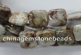 CAG1961 15.5 inches 12*12mm square green magic agate beads