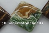 CAG1975 15.5 inches 30*30mm diamond green magic agate beads