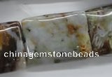 CAG1982 15.5 inches 22*30mm rectangle green magic agate beads