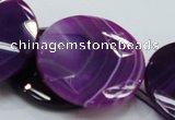 CAG204 15.5 inches 40mm faceted coin purple agate gemstone beads