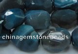 CAG217 15.5 inches 15*20mm faceted nugget blue agate gemstone beads