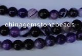 CAG2331 15.5 inches 6mm round violet line agate beads wholesale