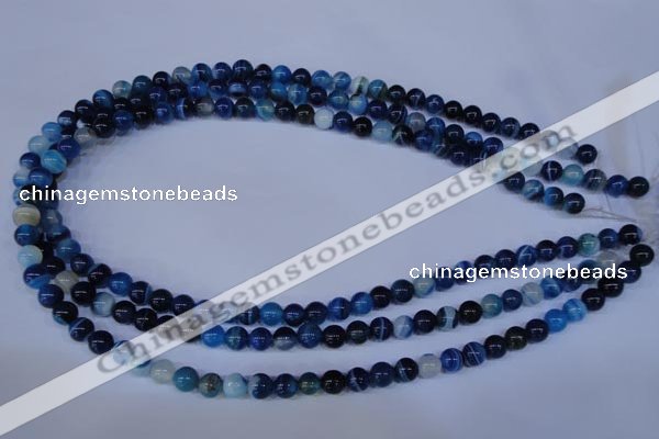 CAG2342 15.5 inches 8mm round blue line agate beads wholesale