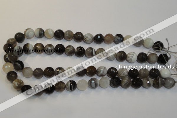 CAG2424 15.5 inches 12mm faceted round Chinese botswana agate beads