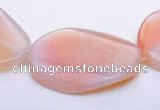 CAG272 30*40mm twisted oval agate stone beads Wholesale