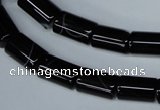 CAG2975 15.5 inches 8*14mm tube black line agate beads